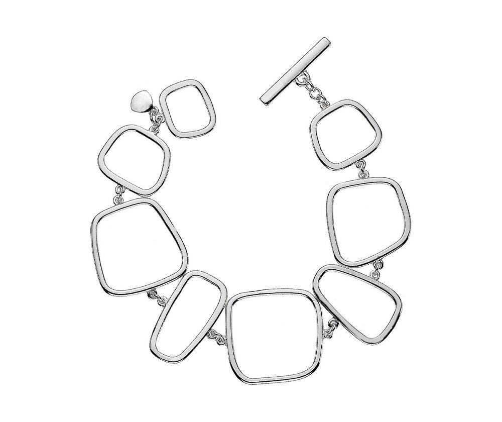 Silver 925 Square Irregular Links Ladies Bracelet - NiaYou Jewellery