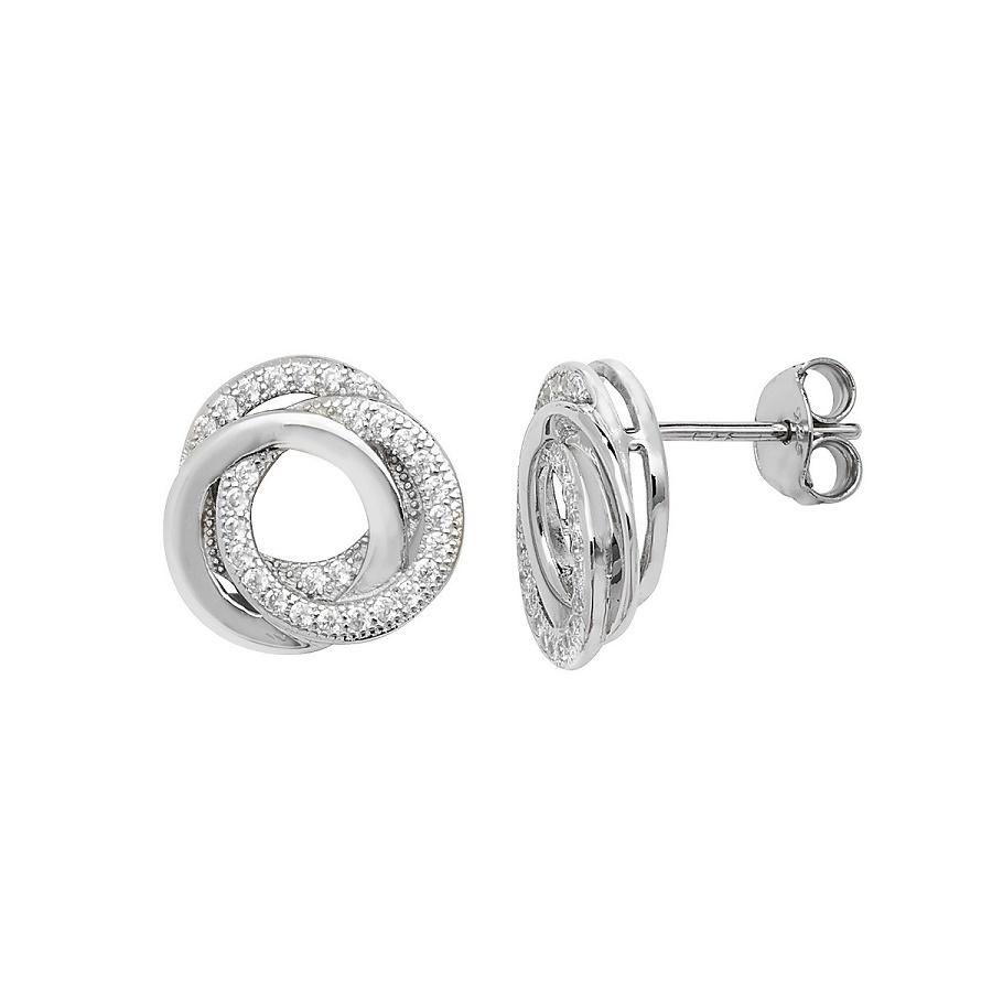 Silver 925 Three Interlocking Circles Stud Earrings - NiaYou Jewellery