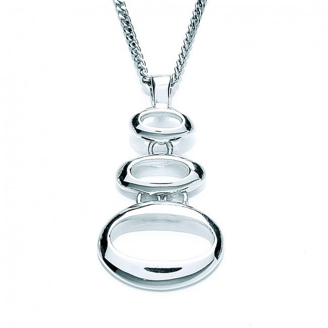 Silver 925 Three Oval Open Loops Drop Pendant - NiaYou Jewellery