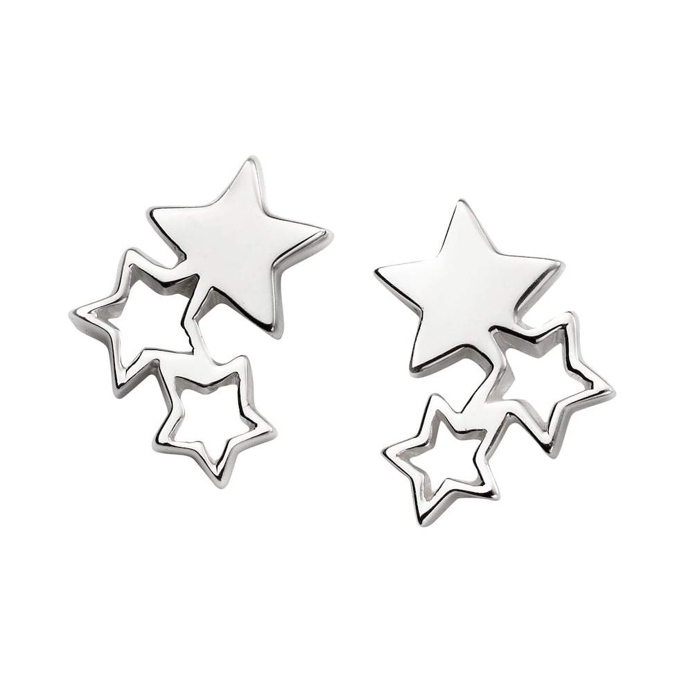 Silver 925 Three Stars Stud Earrings - NiaYou Jewellery