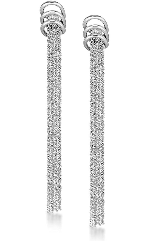 Sterling Silver 4 Strand Ring Drop Earrings - NiaYou Jewellery