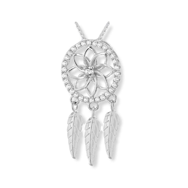 Sterling Silver 925 Cubic Zirconia Dreamcatcher Necklace - NiaYou Jewellery