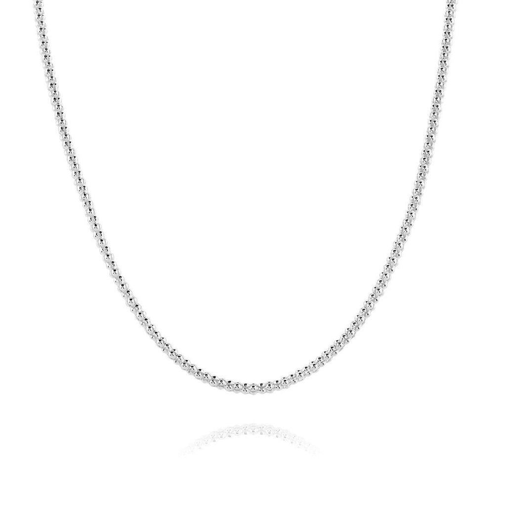 Sterling Silver 925 Popcorn Chain Necklace 46 cm - NiaYou Jewellery