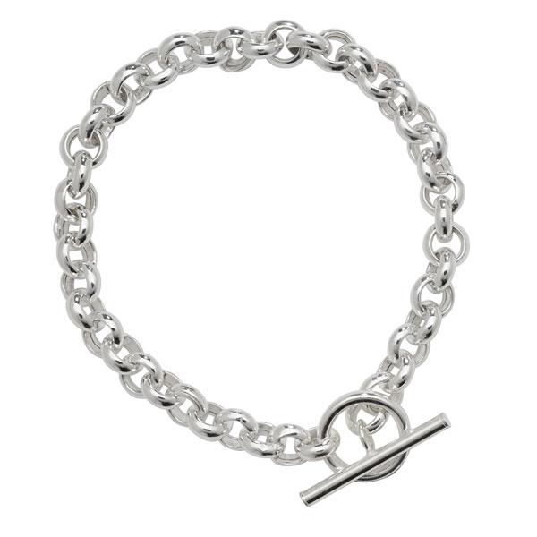 Sterling Silver 925 Rolo Belcher T - Bar Toggle Bracelet - NiaYou Jewellery