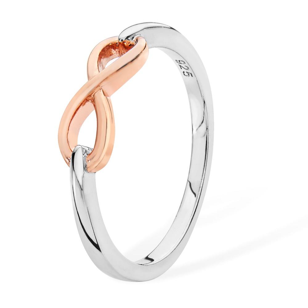 Sterling Silver and Rose Gold Plated Infinity Ring - NiaYou Jewellery