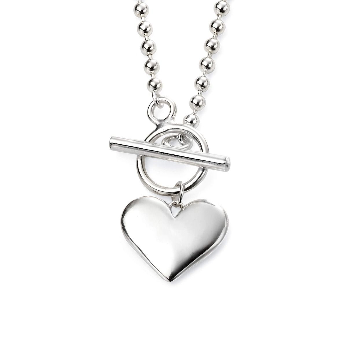 Heavy Double Heart T-Bar Necklace - Personalised Engraving
