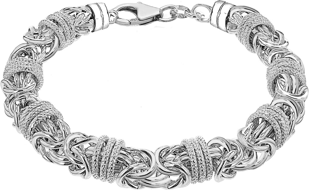 Sterling Silver Byzantine Unisex Bracelet 21 cm - NiaYou Jewellery