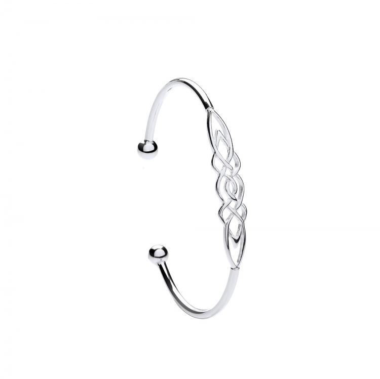 Sterling Silver Celtic Knot Ladies Torque Bangle - NiaYou Jewellery