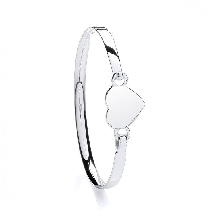 Sterling Silver Child's Heart Bangle - NiaYou Jewellery