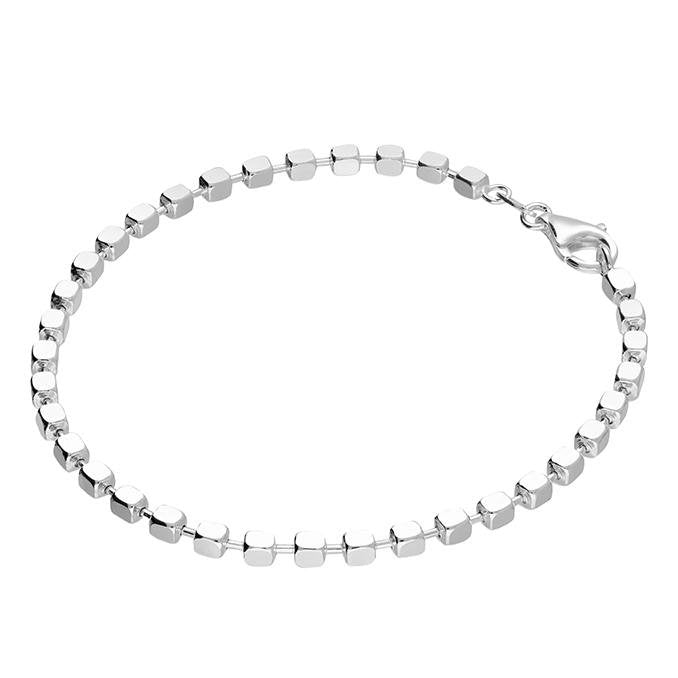 Sterling Silver Cube Chain Bracelet - NiaYou Jewellery