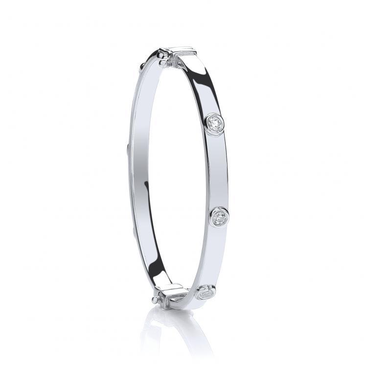 Sterling Silver Cubic Zirconia Baby Bangle - NiaYou Jewellery