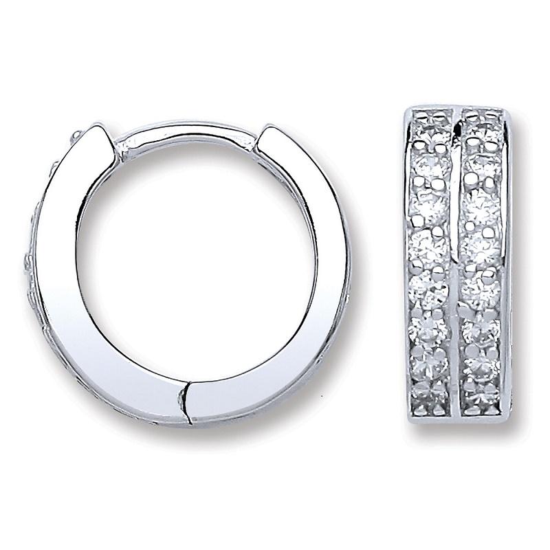 Sterling Silver Cubic Zirconia Huggies Earrings - NiaYou Jewellery