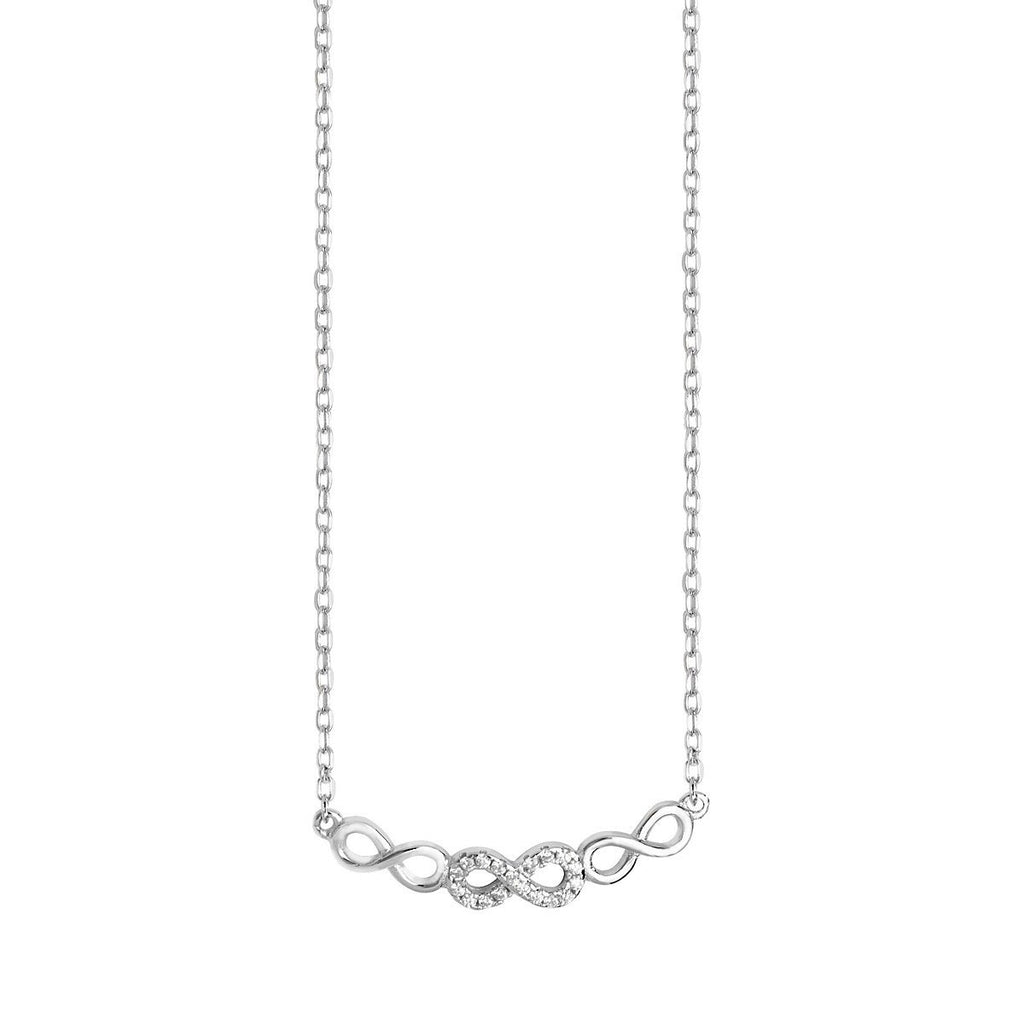 Sterling Silver Cubic Zirconia Infinity Necklace - NiaYou Jewellery