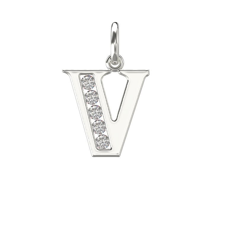 Sterling Silver Cubic Zirconia Initial Pendant - A to Z - NiaYou Jewellery