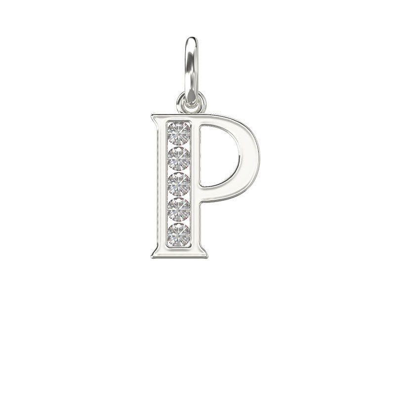 Sterling Silver Cubic Zirconia Initial Pendant - A to Z - NiaYou Jewellery