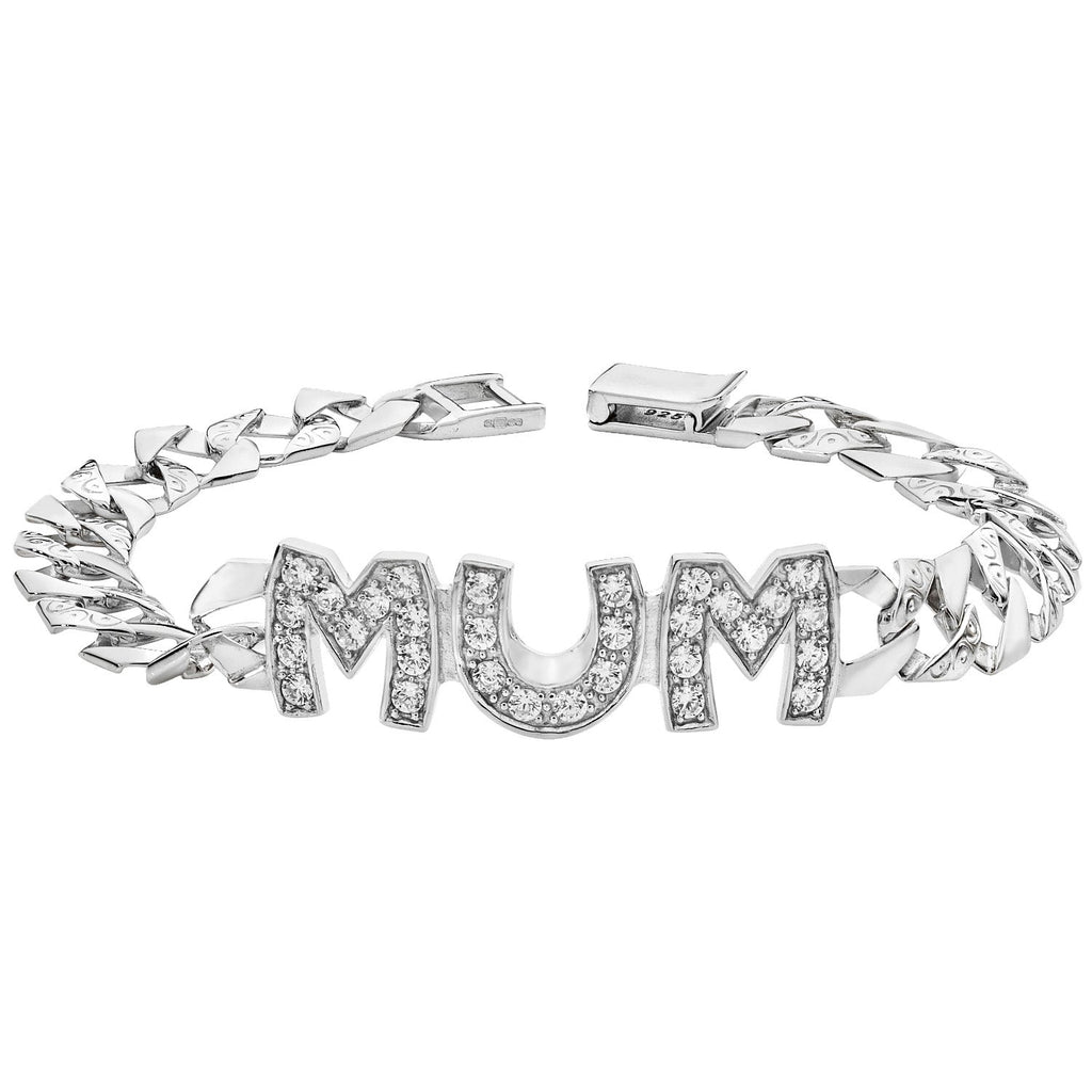 Sterling Silver Cubic Zirconia ' MUM ' Bracelet - NiaYou Jewellery