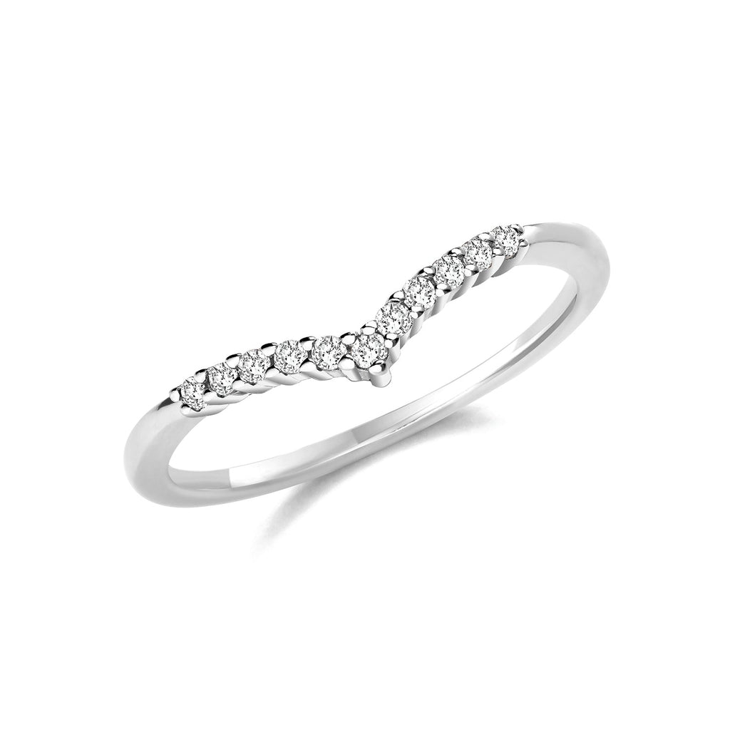 Sterling Silver Cubic Zirconia Wishbone Ring - NiaYou Jewellery