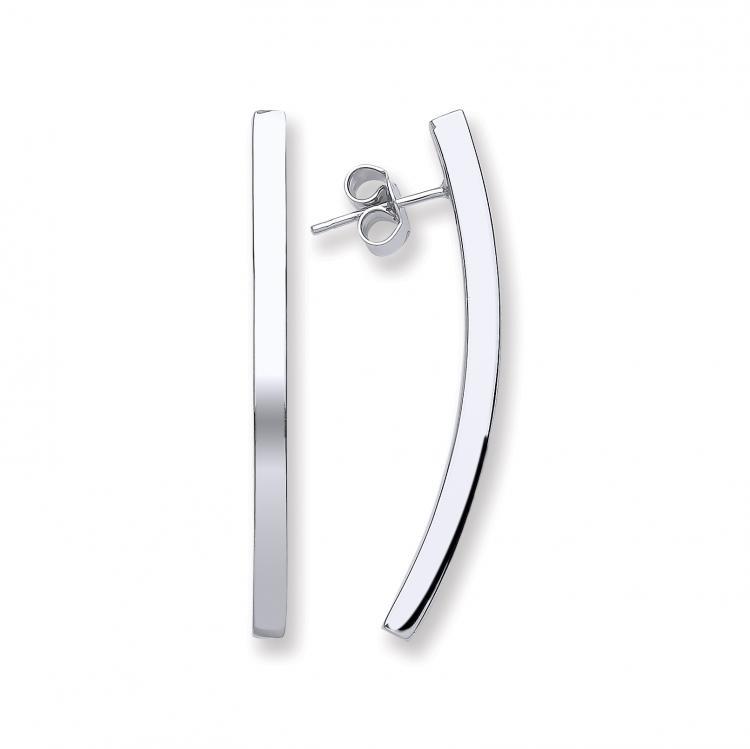 Sterling Silver Curved Stud Earrings - NiaYou Jewellery