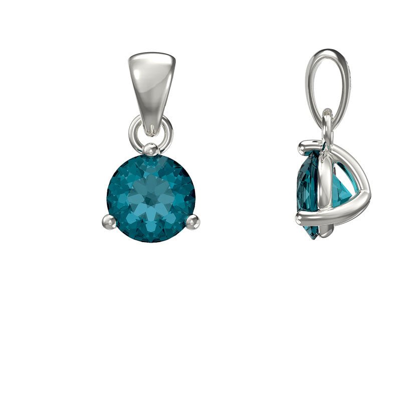 Sterling Silver CZ Birthstone Pendants - from January to December - NiaYou Jewellery