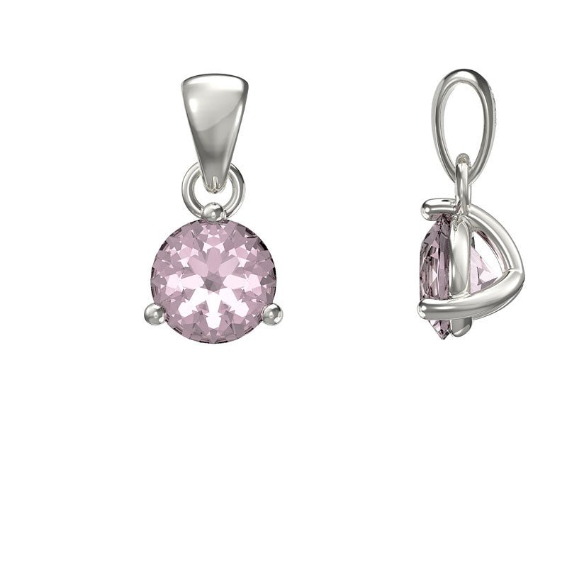 Sterling Silver CZ Birthstone Pendants - from January to December - NiaYou Jewellery
