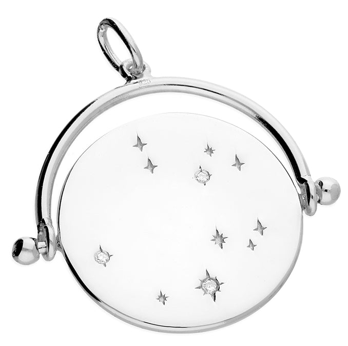 Sterling Silver CZ Star Constellation Spinner Disc Pendant - NiaYou Jewellery
