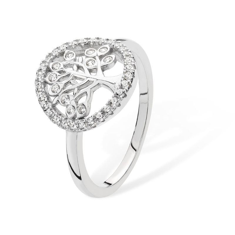 Sterling Silver CZ Tree of Life Ring - NiaYou Jewellery