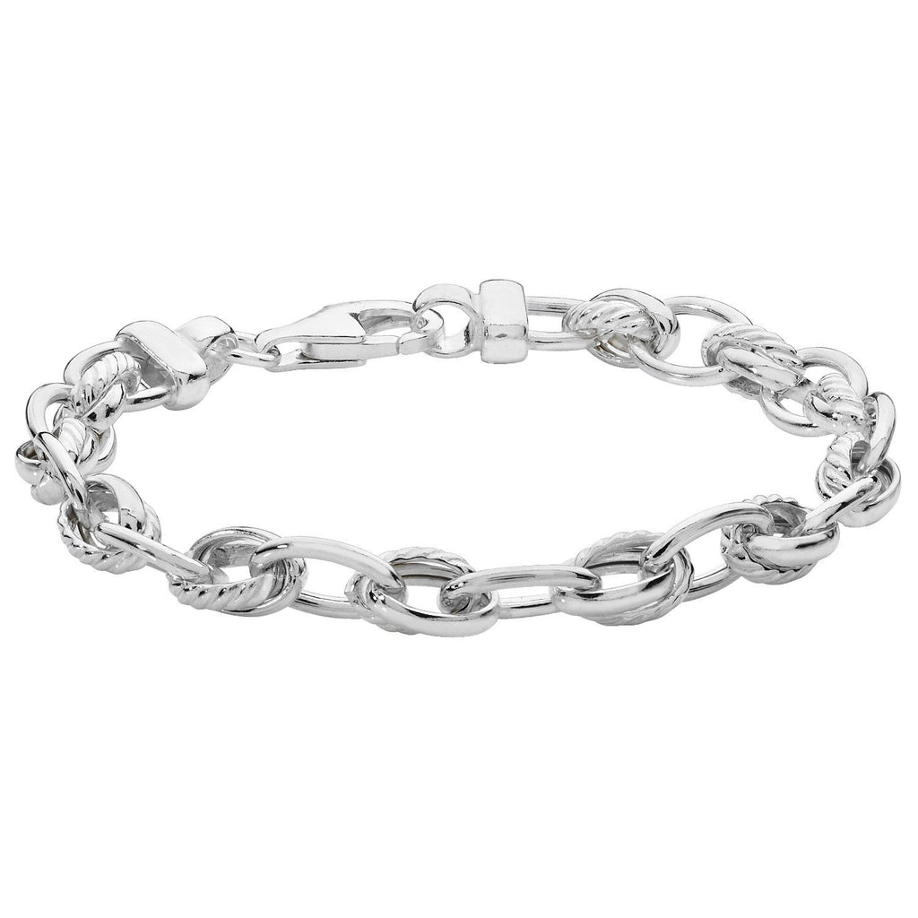 Sterling Silver Double Oval Link Chain Ladies Bracelet - NiaYou Jewellery