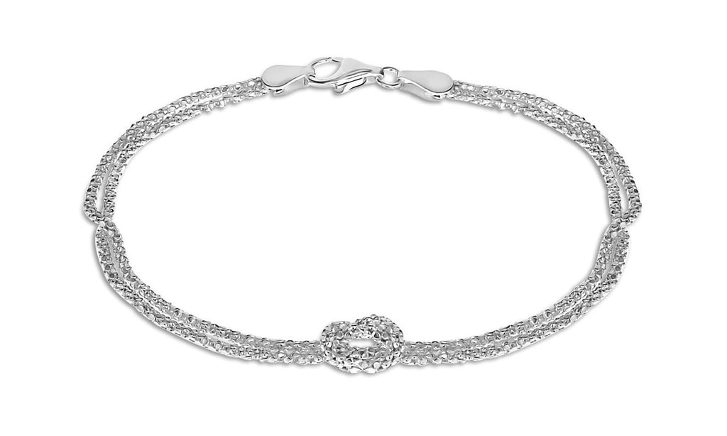 Sterling Silver Double Popcorn Knot Bracelet - NiaYou Jewellery