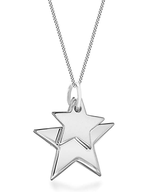 Sterling Silver Double Star Pendant Necklace - NiaYou Jewellery