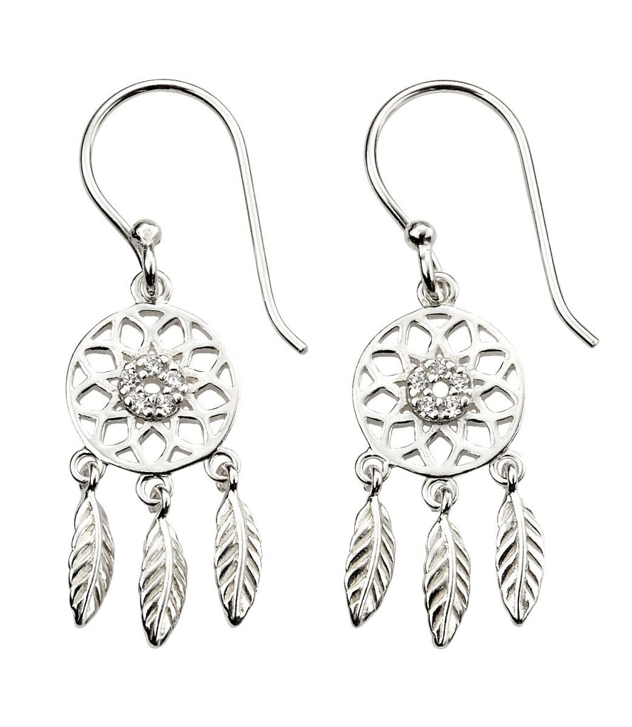 Sterling Silver DreamCatcher Drop Earrings - NiaYou Jewellery