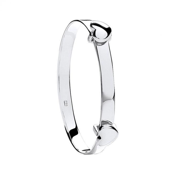 Sterling Silver Expandable Heart Baby Bangle - NiaYou Jewellery