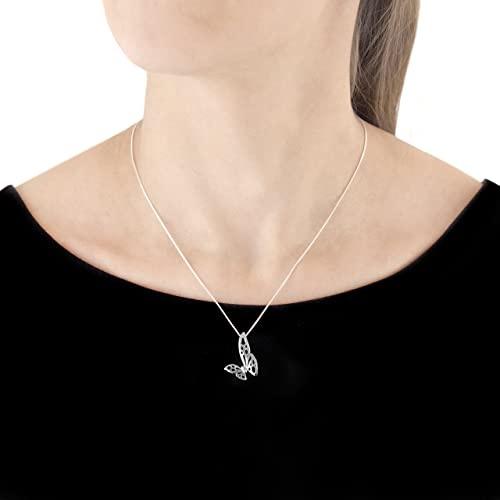 Sterling Silver Filigree Butterfly Pendant Necklace - NiaYou Jewellery