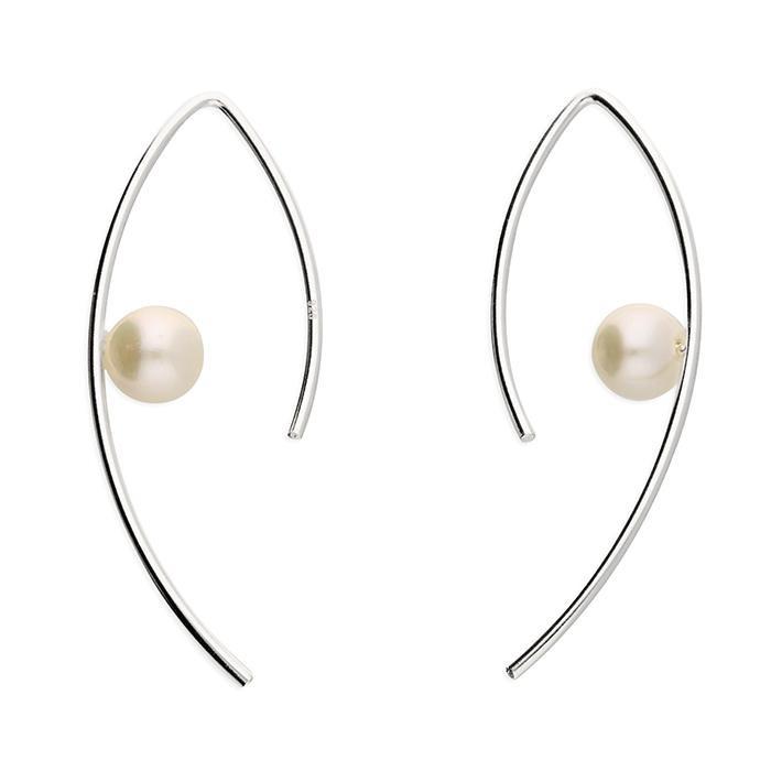 Sterling Silver Freshwater Pearl Pull Through Wire Earrings - NiaYou Jewellery