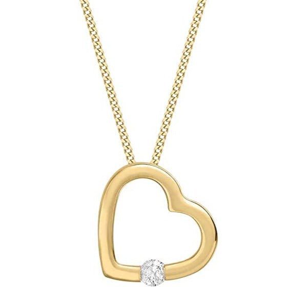 Sterling Silver Gold Plated Floating Heart Pendant Necklace - NiaYou Jewellery