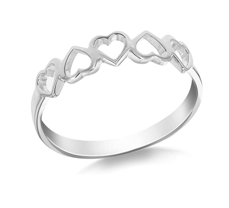 Sterling Silver Heart Band Ring - NiaYou Jewellery