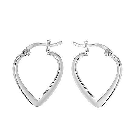 Sterling Silver Heart Creole Hoop Earrings - NiaYou Jewellery