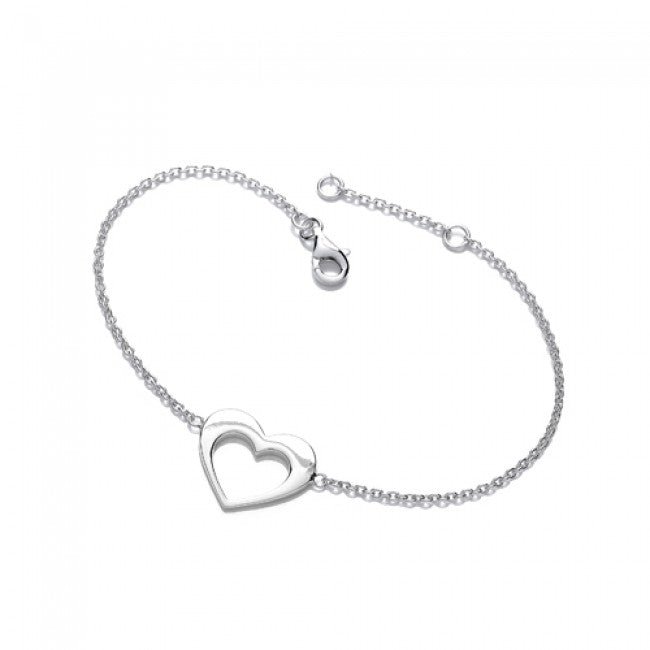 Sterling Silver Ladies Bracelet Open Heart - NiaYou Jewellery
