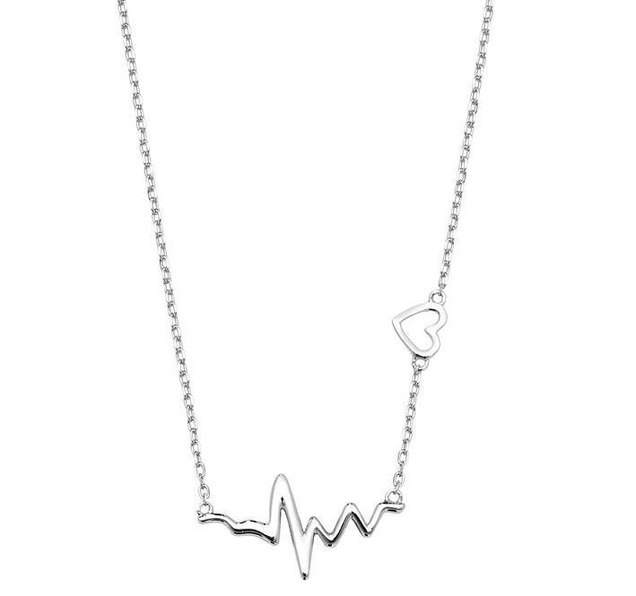 Sterling Silver Lifeline Pulse Heartbeat Necklace - NiaYou Jewellery