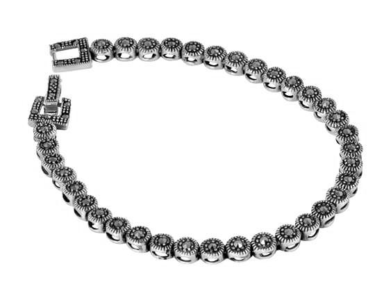 Sterling Silver Marcasite Tennis Bracelet - NiaYou Jewellery