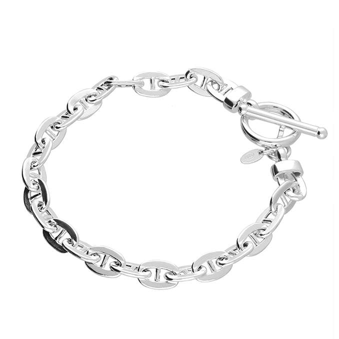 Sterling Silver Marina Anchor Link T- Bar Bracelet - NiaYou Jewellery