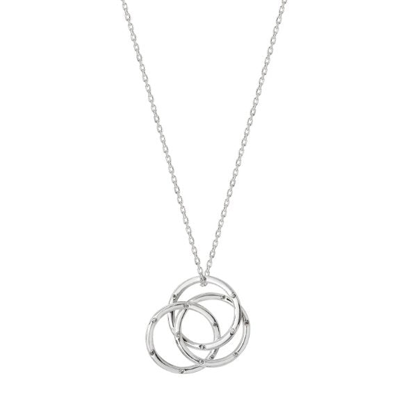 Sterling Silver Necklace with 3 Interlocking Circle Pendant - NiaYou Jewellery