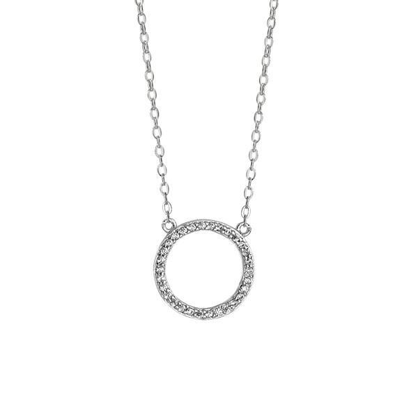 Sterling Silver Pave CZ Circle of Life Necklace - NiaYou Jewellery