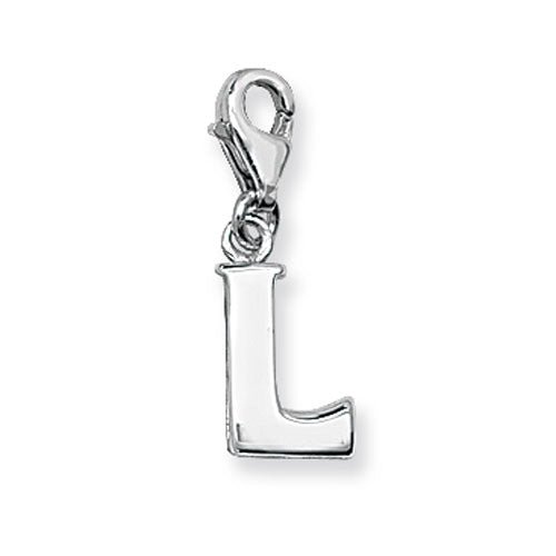 Sterling Silver Plain Initial Charm with Clasp - A to Z - NiaYou Jewellery