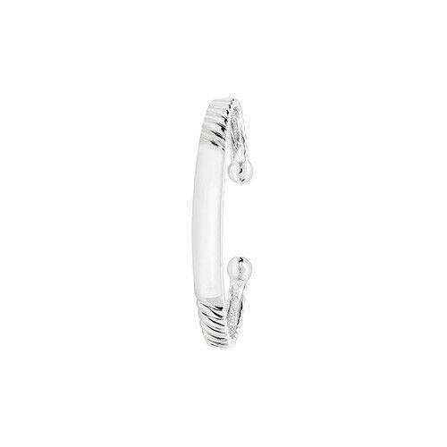 Sterling Silver Ribbed ID Torque Baby Bangle - NiaYou Jewellery
