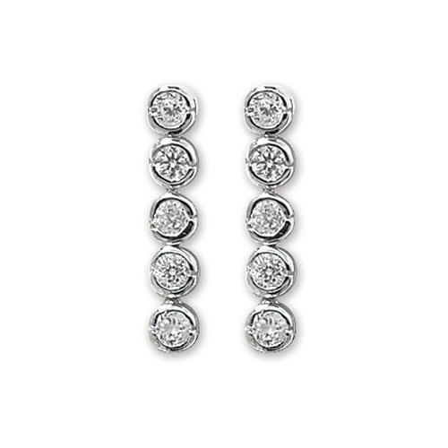Sterling Silver Round Cubic Zirconia Drop Earrings - NiaYou Jewellery