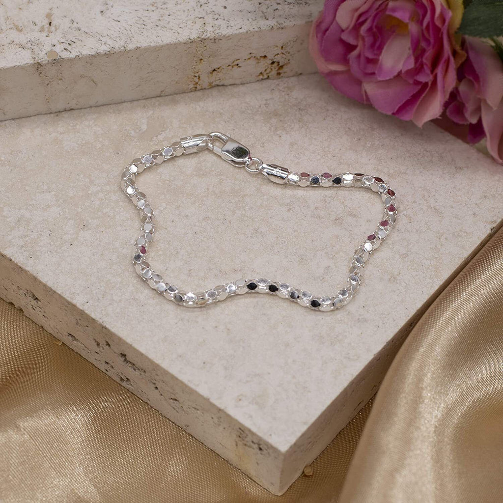 Sterling Silver Round Mirror Beads Bracelet 19 cm and 20cm - NiaYou Jewellery