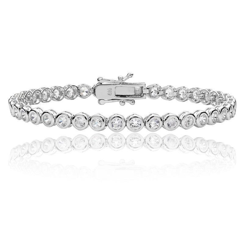 Sterling Silver Rub Over Tennis Bracelet - NiaYou Jewellery