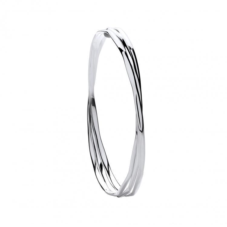 Sterling Silver Russian Faceted Ladies Bangle - NiaYou Jewellery