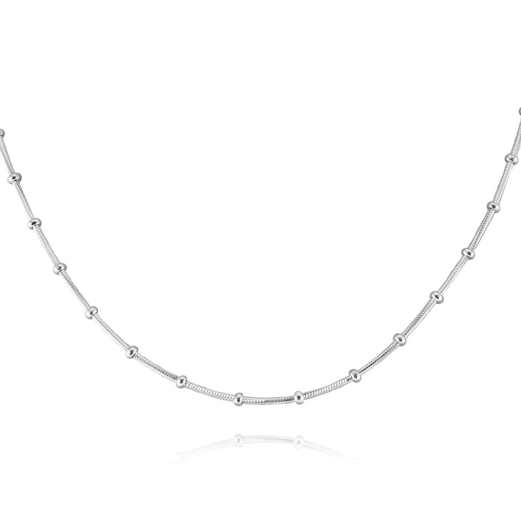 Sterling Silver Satellite Beaded Snake Chain 41 cm / 46 cm / 51 cm / 56 cm - NiaYou Jewellery