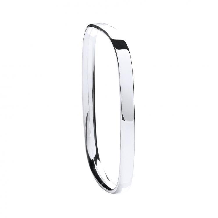 Sterling Silver Solid Square Bangle - NiaYou Jewellery